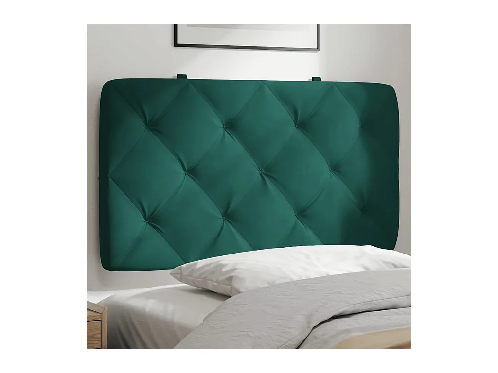 Tête de lit | Coussin de tête de lit | Tête de lit décoratif vert foncé 80 cm velours