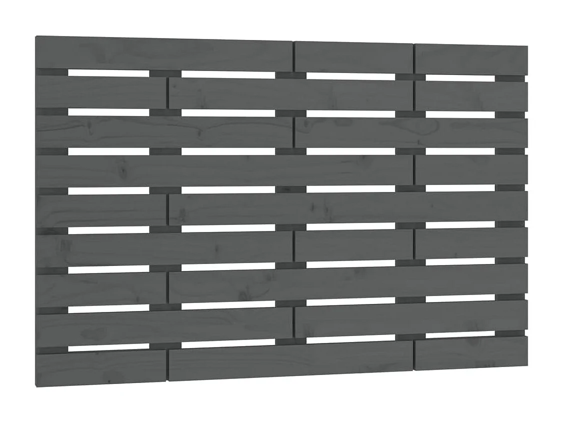 Hoofdbord | Hoofdeinde wandmontage 106x3x63 cm massief grenenhout grijs