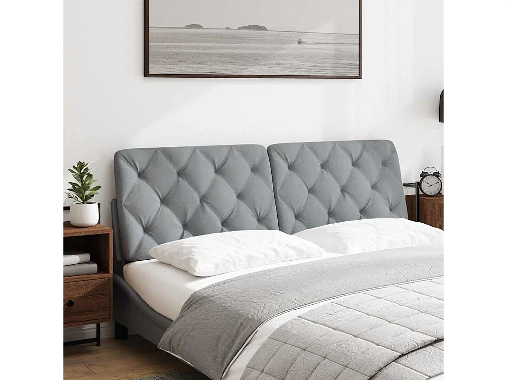 Tête de lit | Coussin de tête de lit | Tête de lit décoratif gris clair 160 cm tissu