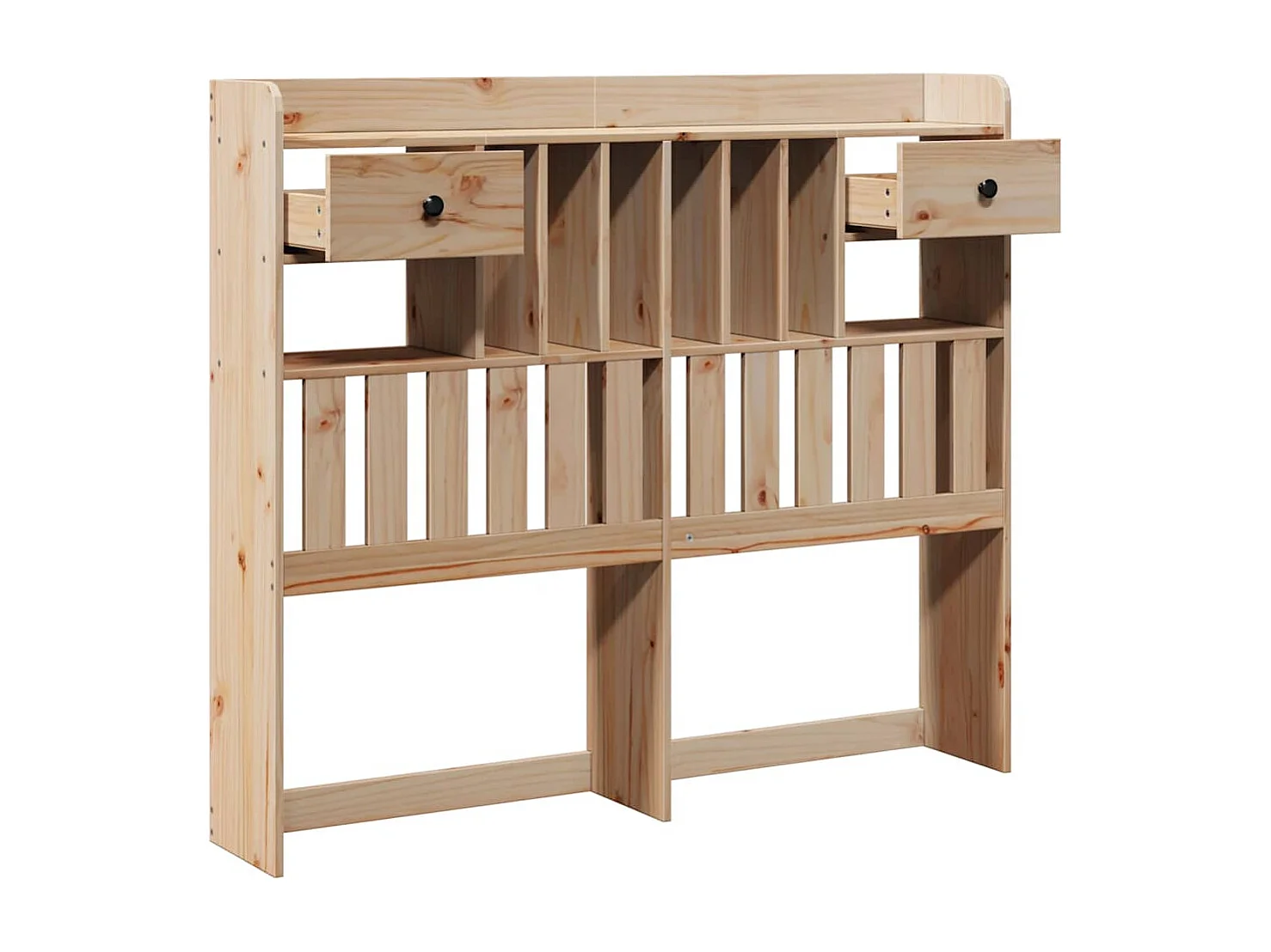 Cabecero de Cama | Cabezal de cama | Mueble de cabecero con almacenaje madera maciza de pino 135 cm