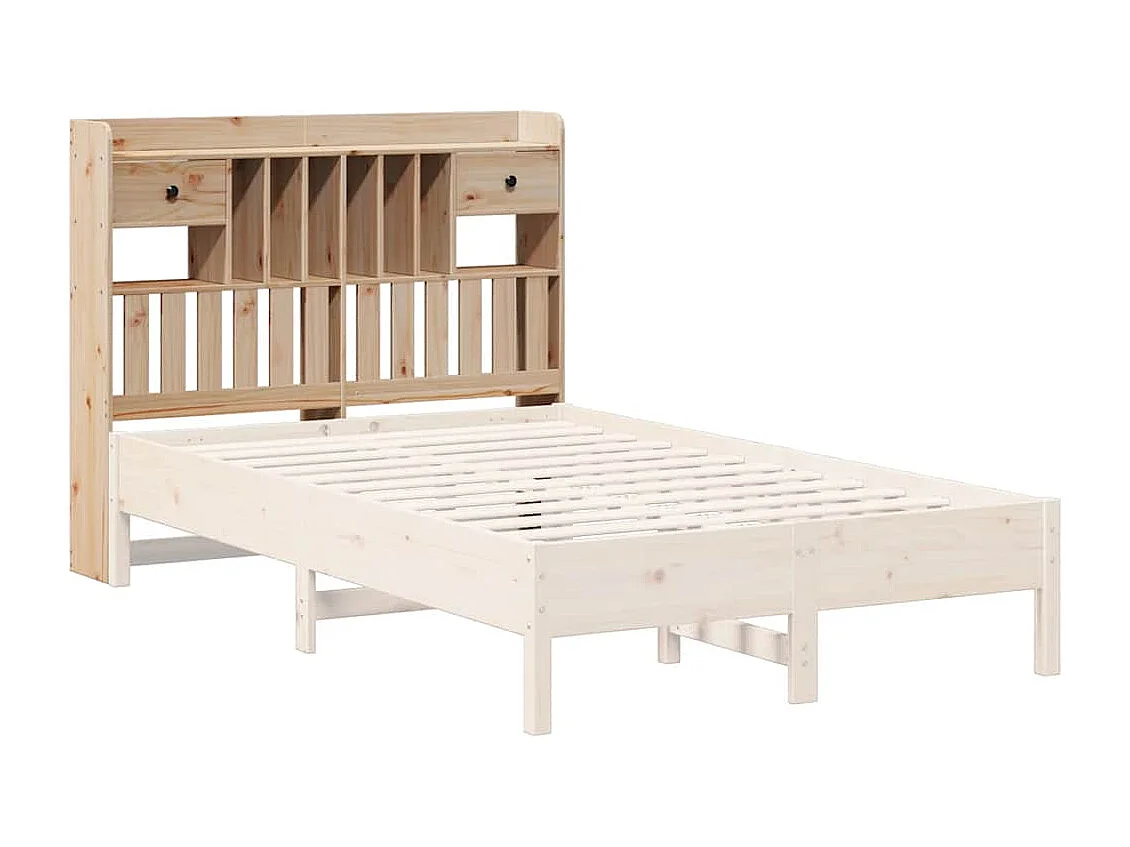 Cabecero de Cama | Cabezal de cama | Mueble de cabecero con almacenaje madera maciza de pino 135 cm