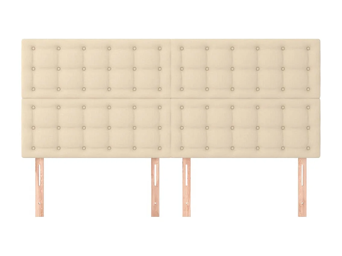 Cabeceros | Cabezal de cama | Mueble de cabecero 4 unidades de tela color crema 90x5x78/88 cm