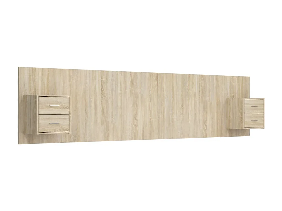 Tête de Lit avec rangement | Tête de lit avec armoires Chêne sonoma Bois d'ingénierie