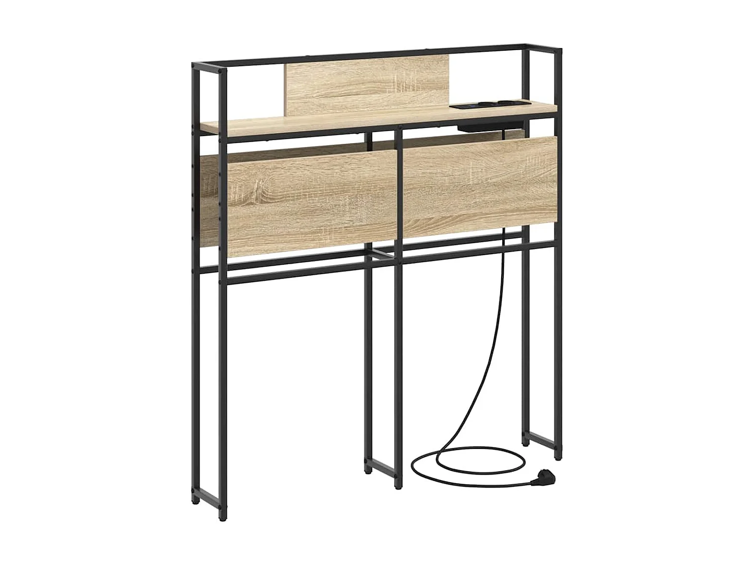 Mueble cabecero con almacenamiento | Cabecera de almacenamiento con estante Roble Sonoma 90 cm