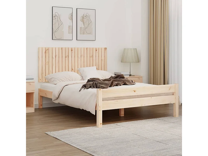 Cabecero de Cama | Cabezal de cama | Mueble de cabecero de pared madera maciza de pino 140x3x60 cm