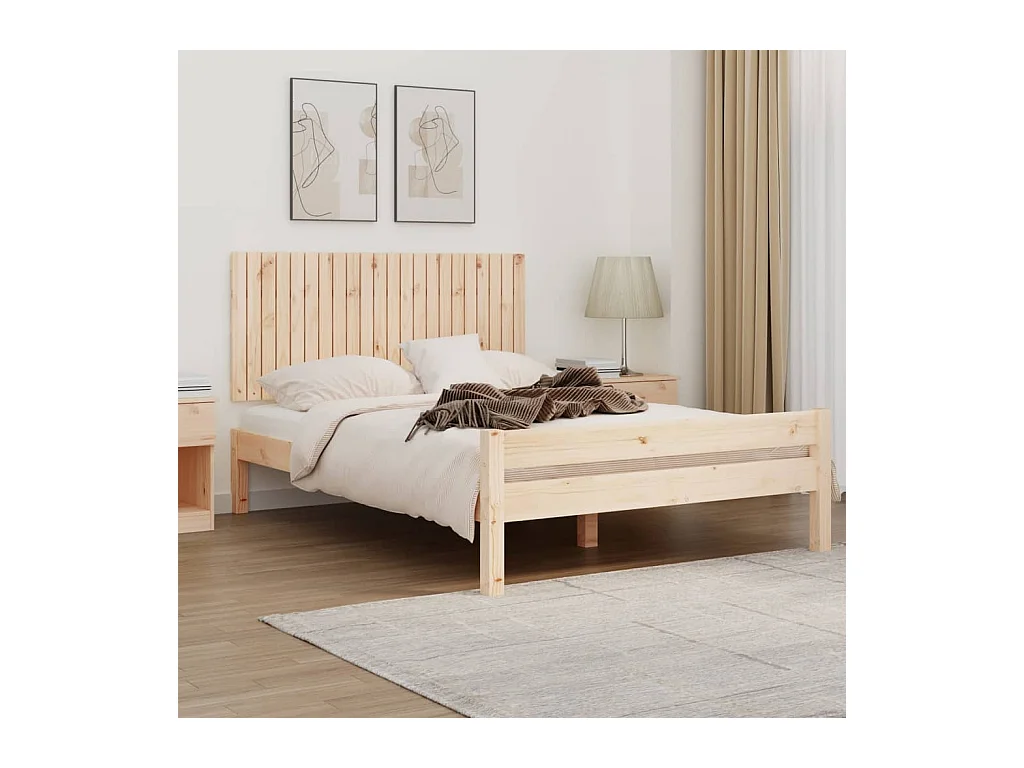 Cabecero de Cama | Cabezal de cama | Mueble de cabecero de pared madera maciza de pino 140x3x60 cm