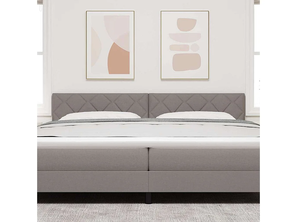 Tête de Lit | Panneau de tête pour lit Moderne en Tissu Geometric Manuel Taupe 200 cm tissu