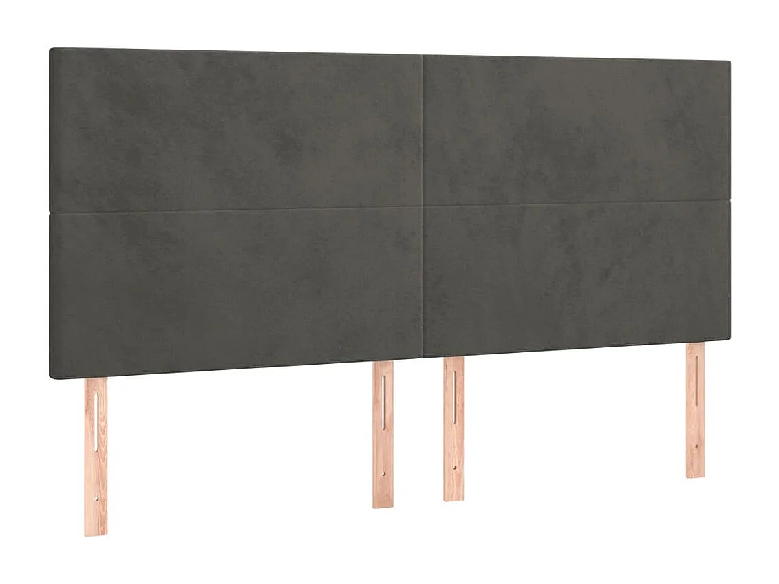 Hoofdbord | Hoofdeinde LED 200x5x118/128 cm fluweel donkergrijs