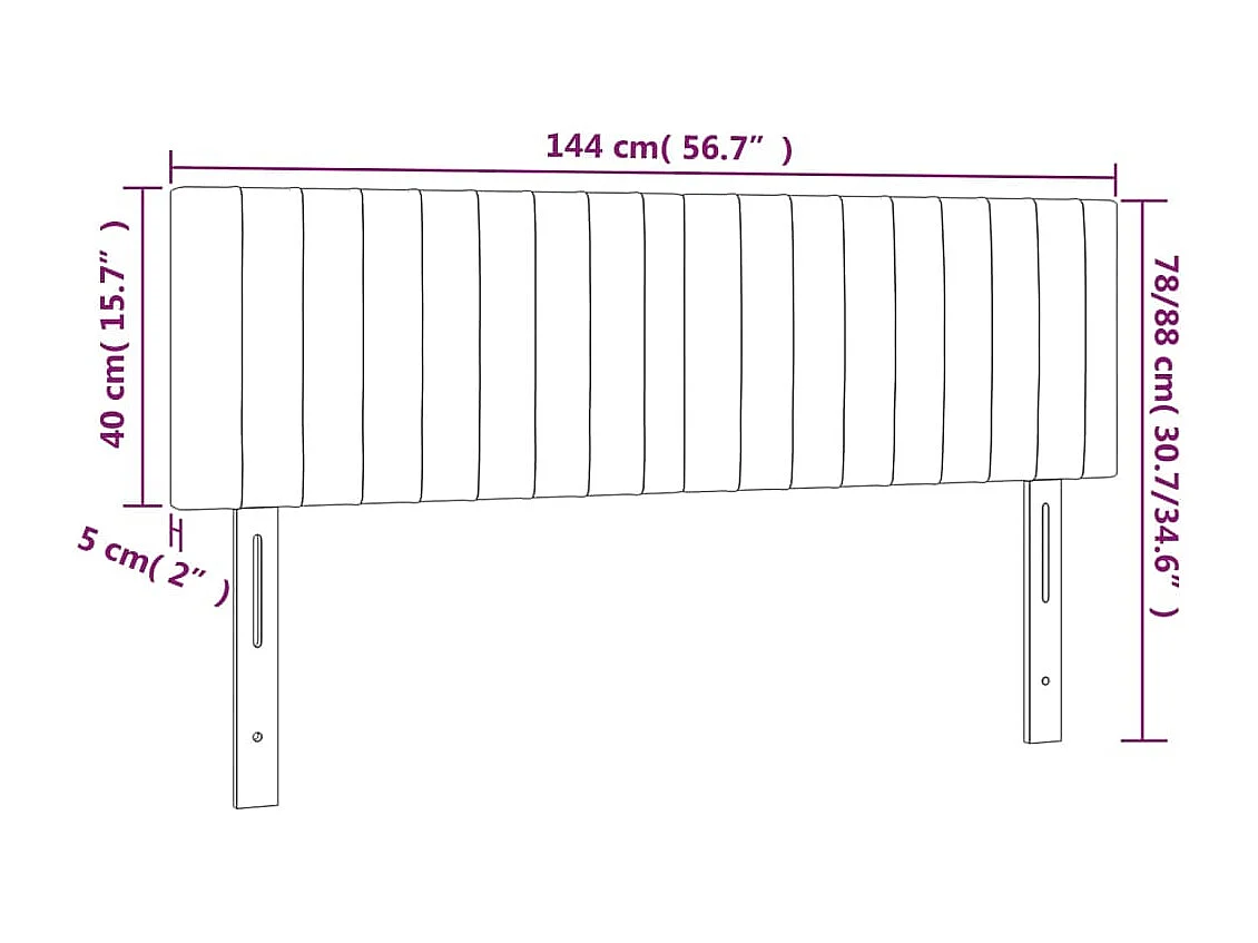 Hoofdbord | Hoofdeinde LED 144x5x78/88 cm stof taupe
