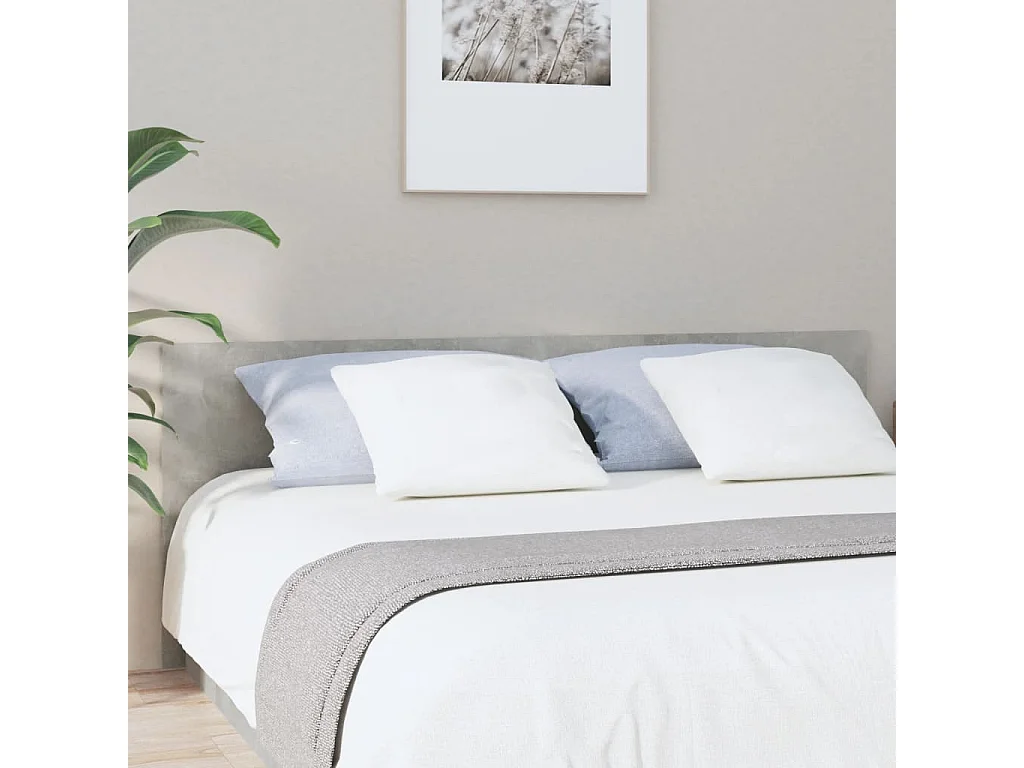 Tête de Lit | Panneau de tête pour lit Moderne Gris béton 200x1,5x80 cm Bois d'ingénierie