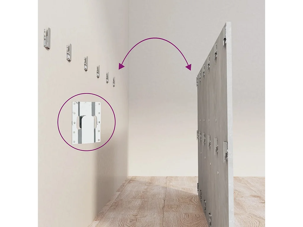 Tête de Lit | Panneau de tête pour lit Moderne Gris béton 200x1,5x80 cm Bois d'ingénierie