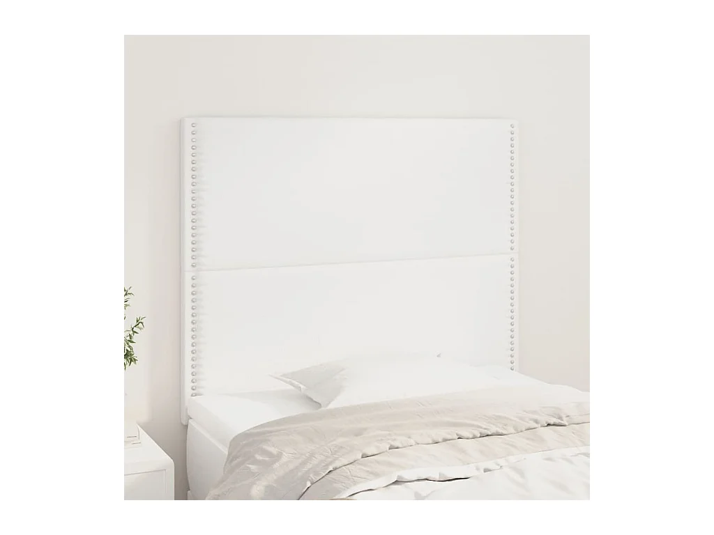 Têtes de lit | Panneaux de tête pour lit Moderne 2 pcs Blanc 90x5x78/88 cm Similicuir