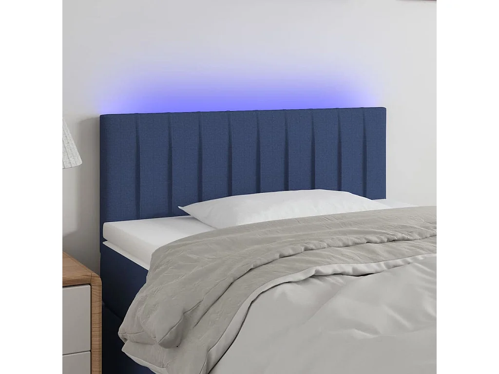 Hoofdbord | Hoofdeinde LED 100x5x78/88 cm stof blauw