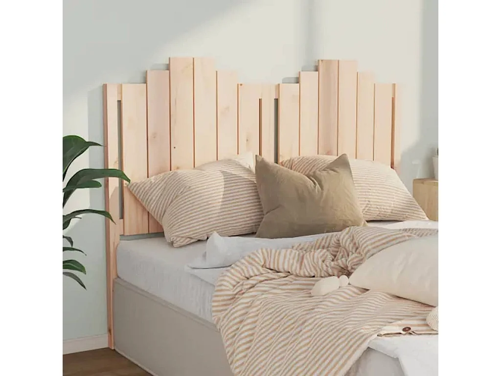 Tête de Lit | Panneau de tête pour lit Moderne 146x4x110 cm Bois massif de pin