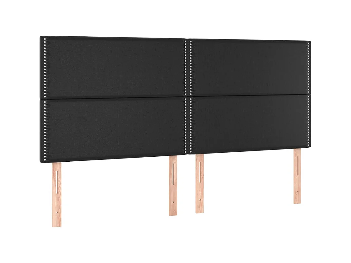 Têtes de lit | Panneaux de tête pour lit Moderne 4 pcs Noir 100x5x78/88 cm Similicuir