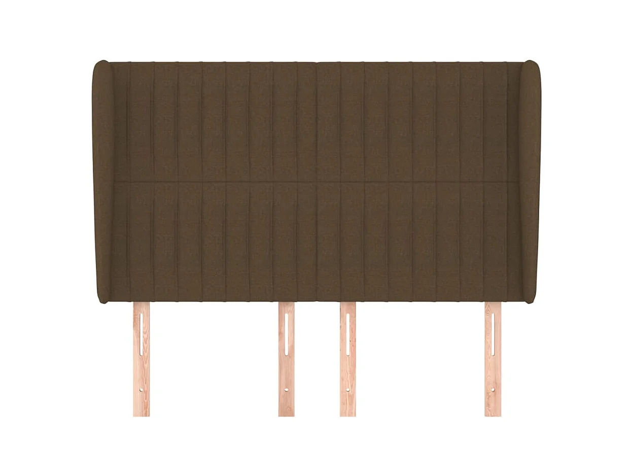 Cabecero | Cabezal de Cama | Mueble cabecero con orejas de tela gris claro 147x23x118/128 cm