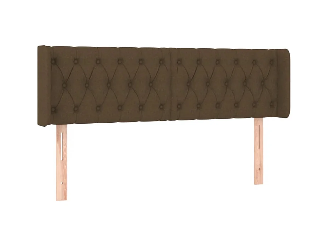 Tête de Lit | Panneau de tête pour lit Moderne à LED Marron foncé 163x16x78/88 cm Tissu