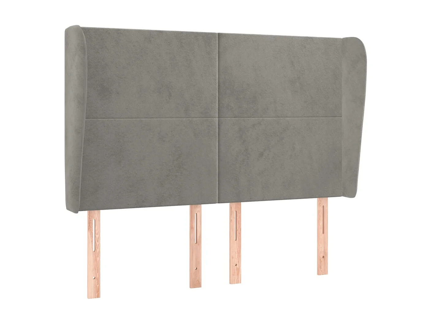 Tête de Lit | Panneau de tête pour lit Moderne avec oreilles Gris clair 147x23x118/128 cm Velours