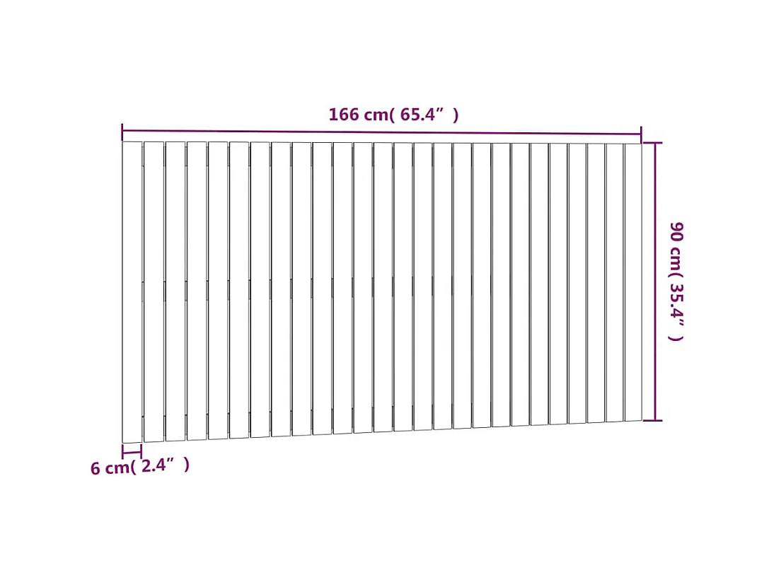 Tête de lit murale | Panneau de tête pour lit Moderne  Gris 166x3x90 cm Bois massif de pin