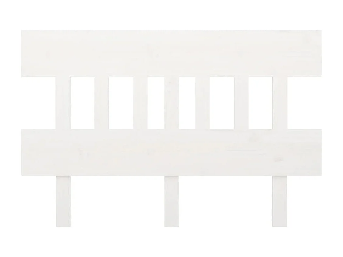 Tête de Lit | Panneau de tête pour lit Moderne Blanc 143,5x3x81 cm Bois massif de pin