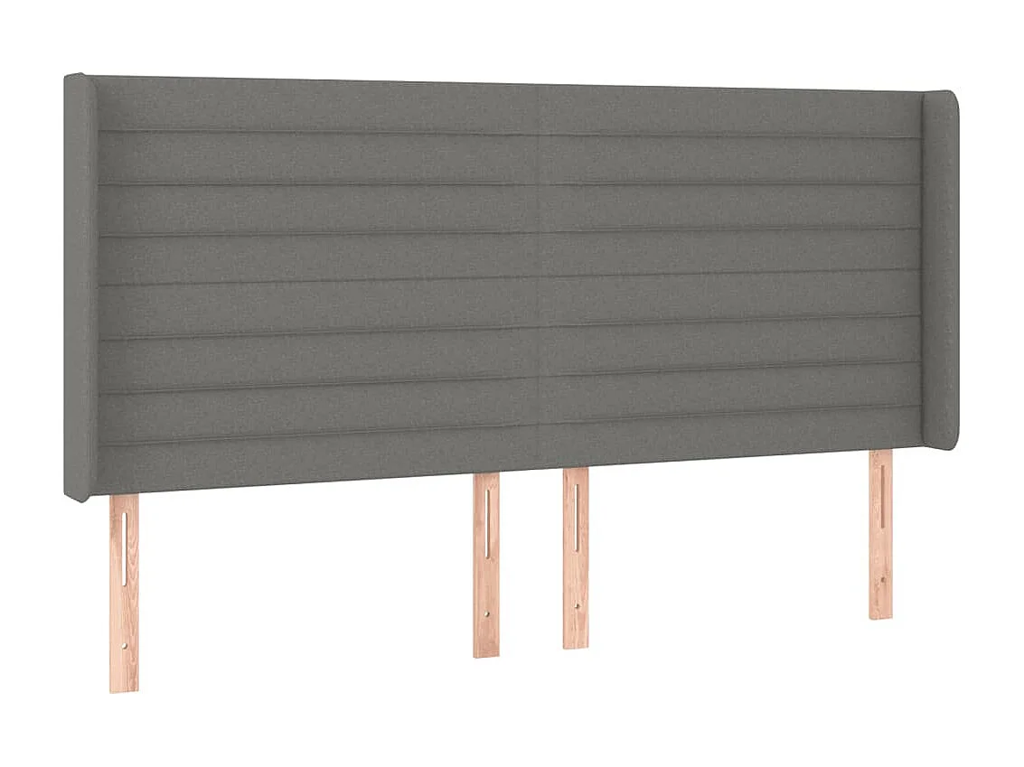 Hoofdbord | Hoofdeinde LED 183x16x118/128 cm stof donkergrijs