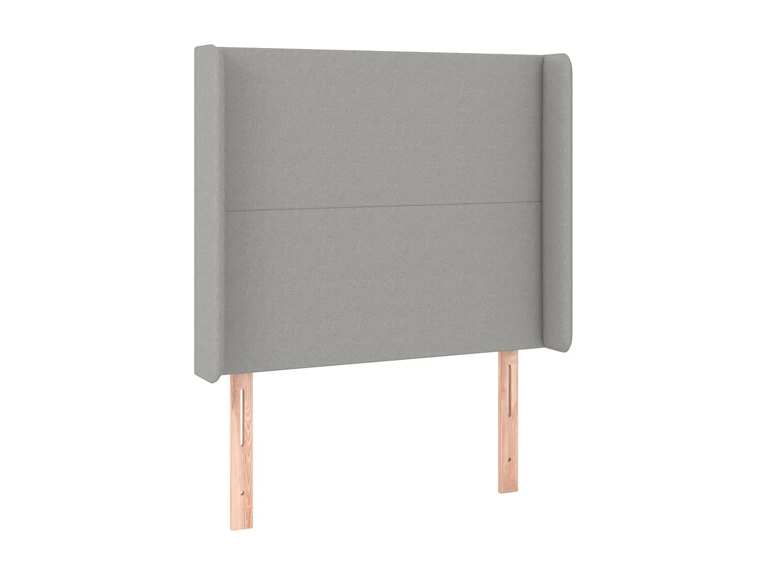 Cabecero | Cabezal de Cama | Mueble cabecero con orejas de tela gris claro 93x16x118/128 cm