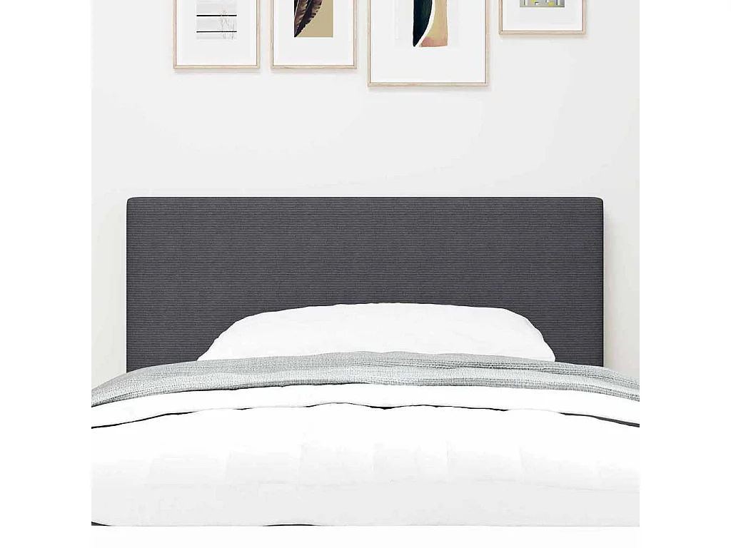 Mueble cabecero | Cabecero | Cabezal de cama LED con luces de tiras LED Gris oscuro 100 cm tela