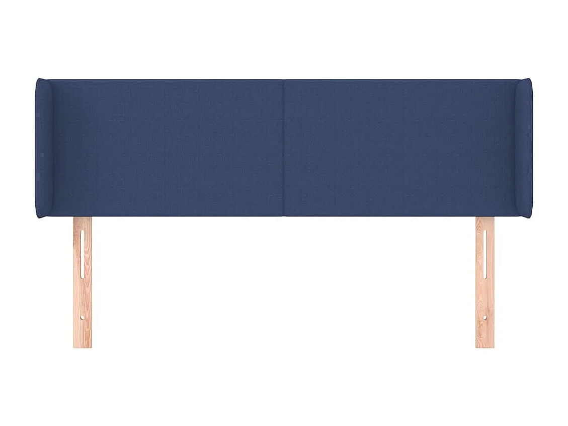 Tête de Lit | Panneau de tête pour lit Moderne avec oreilles Bleu 147x16x78/88 cm Tissu