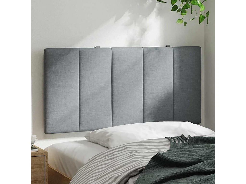 Tête de lit | Coussin de tête de lit | Tête de lit décoratif gris clair 100 cm tissu