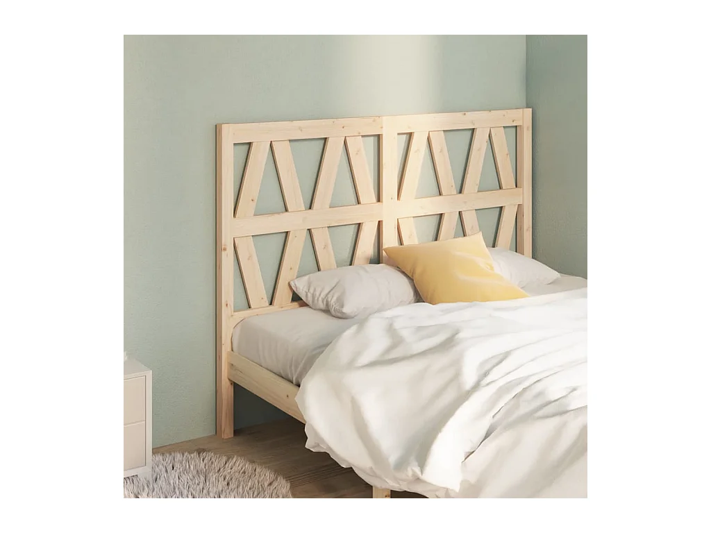 Cabecero de Cama | Cabezal de cama | Mueble de cabecero madera maciza de pino 126x4x100 cm