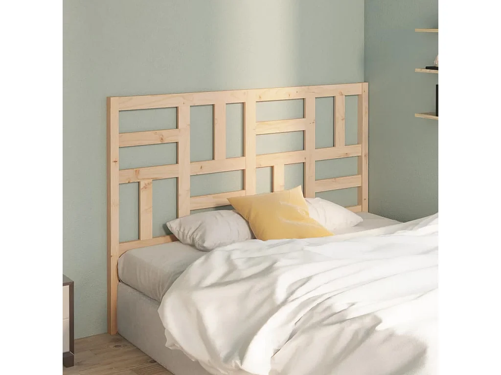 Cabecero de Cama | Cabezal de cama | Mueble de cabecero madera maciza de pino 141x4x104 cm