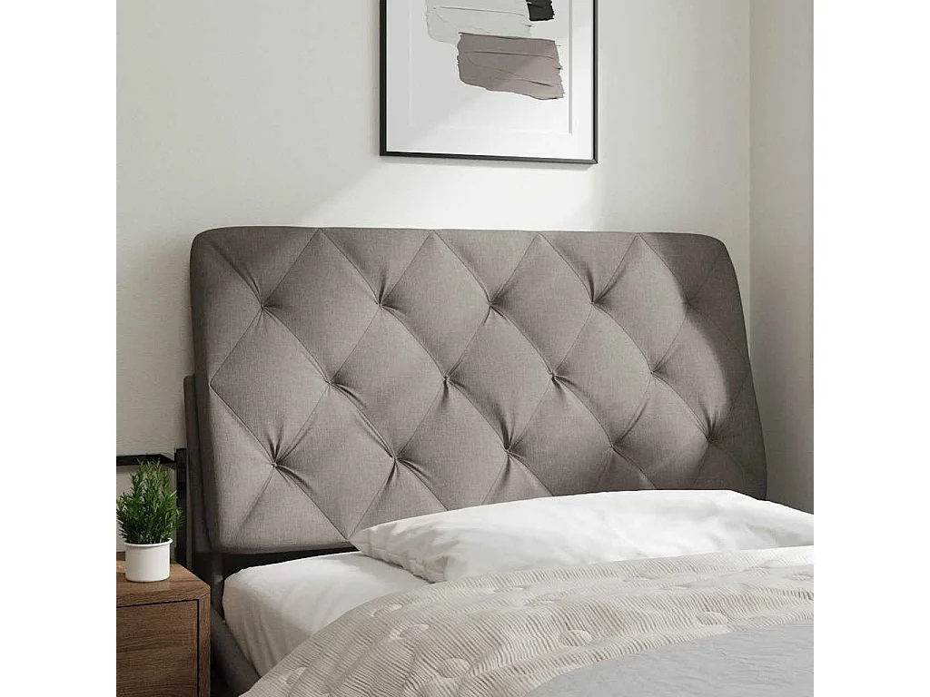 Tête de lit | Coussin de tête de lit | Tête de lit décoratif taupe 100 cm tissu
