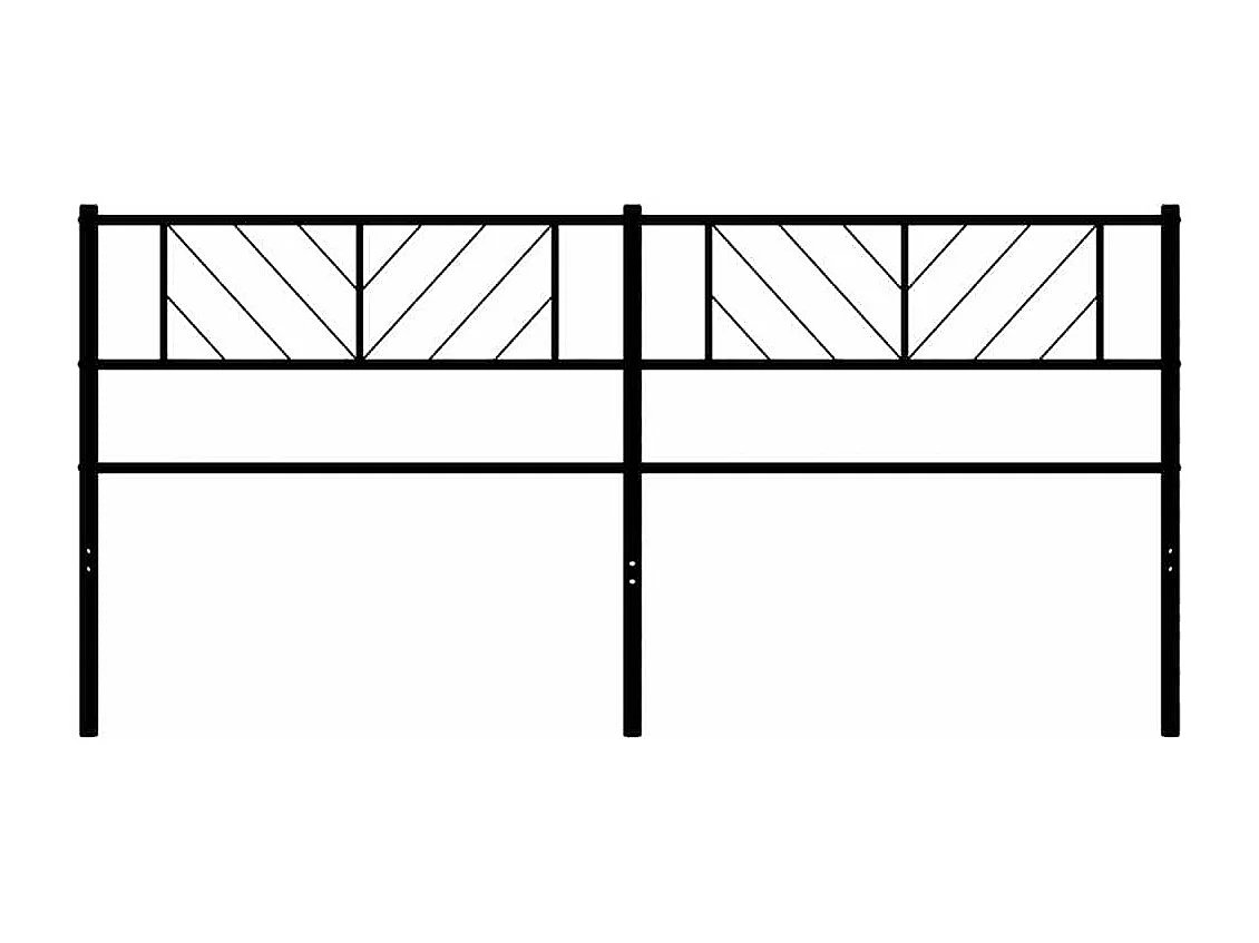 Tête de Lit | Panneau de tête pour lit Moderne métal noir 193 cm