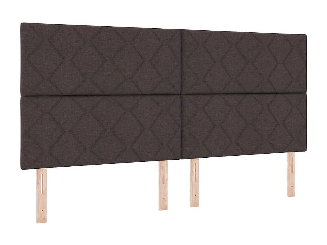 Mueble cabecero | Cabezal de cama | Cabecero de Tela Geométrico Marrón oscuro 200 cm tela