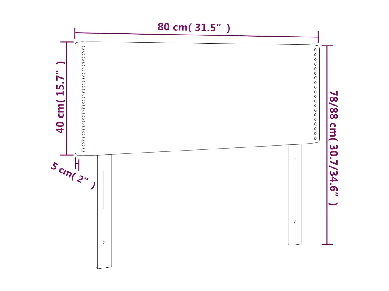 Mueble cabecero | Cabezal de cama | Cabecero de terciopelo negro 80x5x78/88 cm