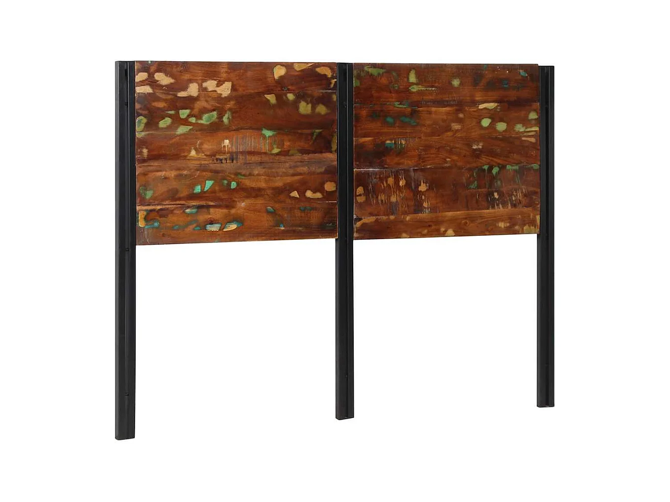 Mueble cabecero | Cabecero | Cabezal de cama 140 cm Madera Maciza Reciclada y Hierro