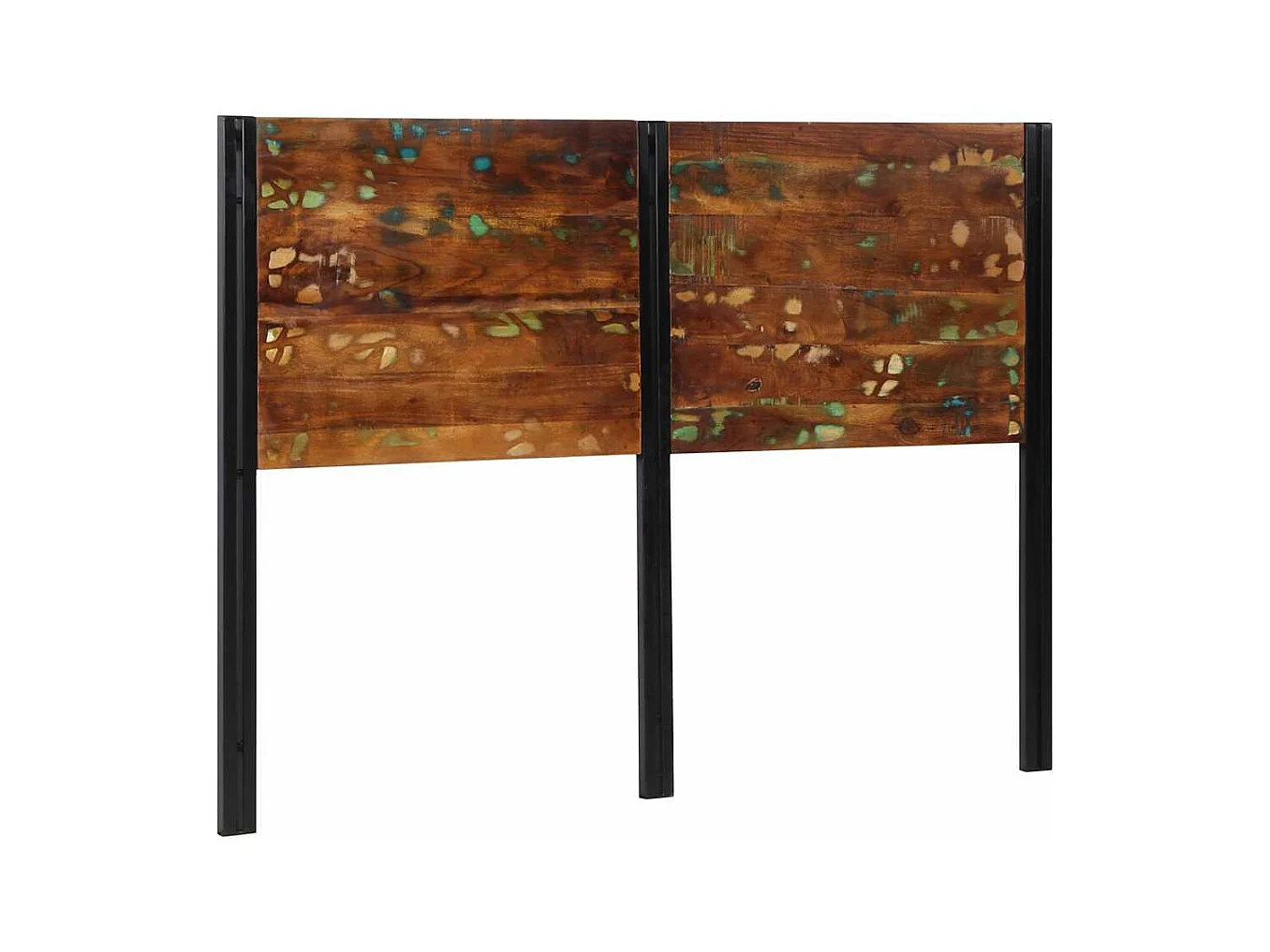 Mueble cabecero | Cabecero | Cabezal de cama 140 cm Madera Maciza Reciclada y Hierro