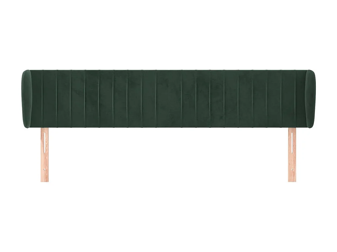 Mueble cabecero | Cabezal de cama | Cabecero de terciopelo verde oscuro 183x23x78/88 cm