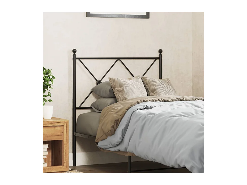 Mueble cabecero | Cabezal de cama | Cabecero de metal negro 75 cm