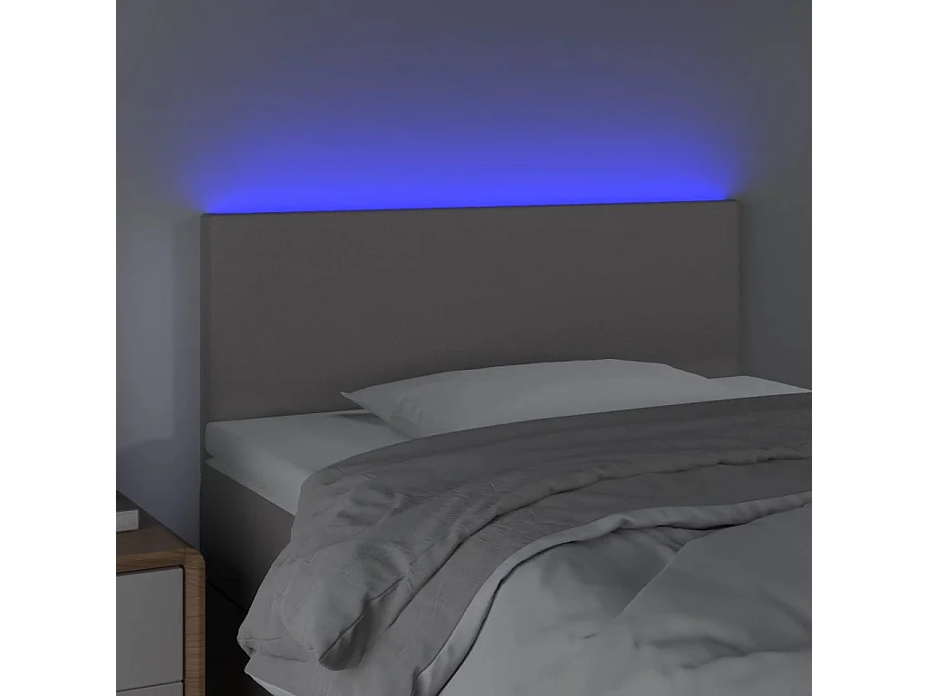 Hoofdbord | Hoofdeinde LED 90x5x78/88 cm kunstleer grijs