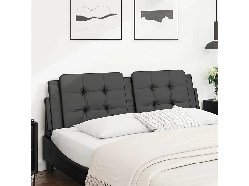 Tête de lit | Coussin de tête de lit | Tête de lit décoratif noir 160 cm similicuir