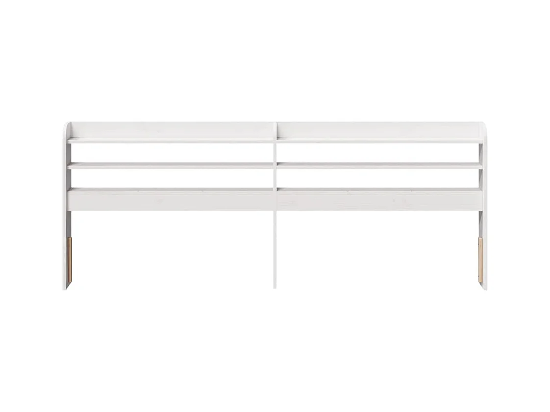 Cabecero de Cama | Cabezal de cama | Mueble de cabecero con estantes madera maciza pino blanco 180 cm