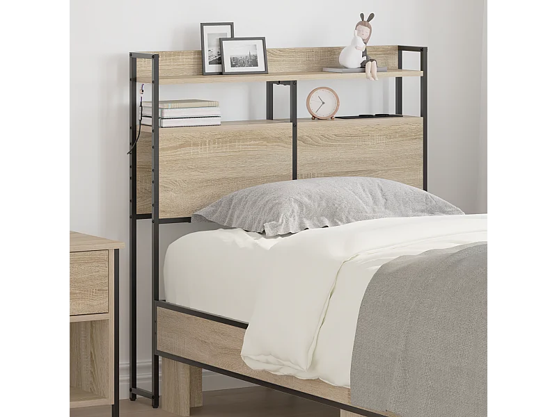 Tête de Lit de rangement | Panneau de tête pour lit Chêne sonoma 90 cm Bois d'ingénierie
