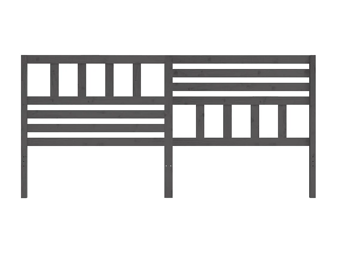 Tête de Lit | Panneau de tête pour lit Moderne Gris 206x4x100 cm Bois massif de pin