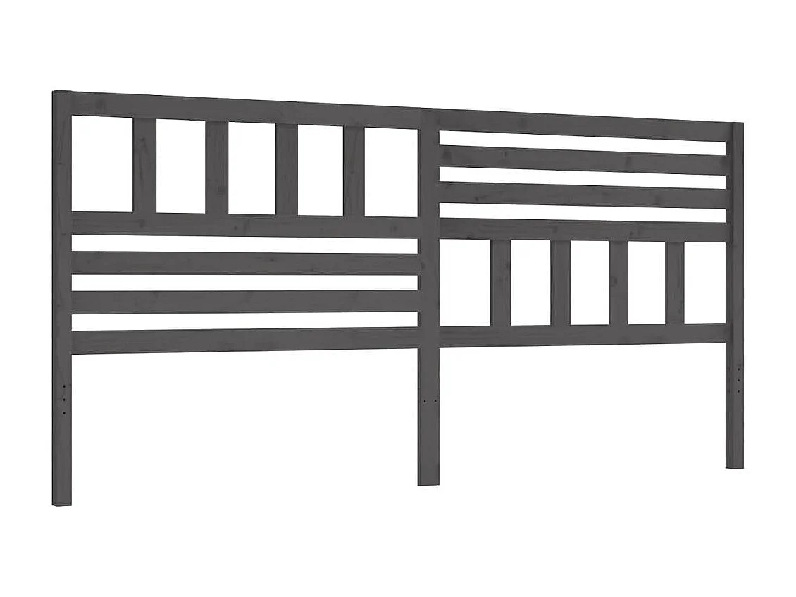 Hoofdbord | Hoofdeinde 206x4x100 cm massief grenenhout grijs