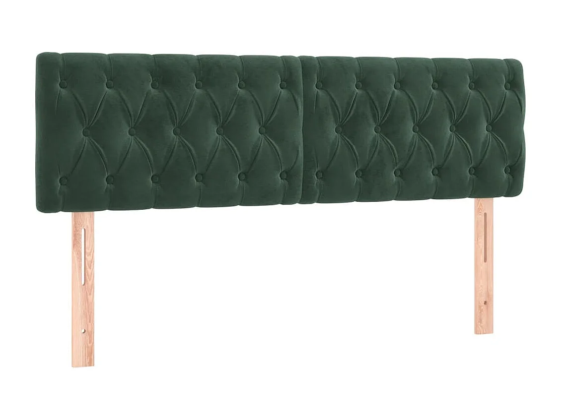 Têtes de lit | Panneaux de tête pour lit Moderne 2 pcs Vert foncé 80x7x78/88 cm Velours