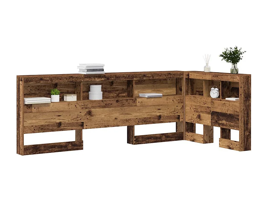 Tête de Lit de rangement | Panneau de tête pour lit Bois ancien 90 cm Bois d'ingénierie