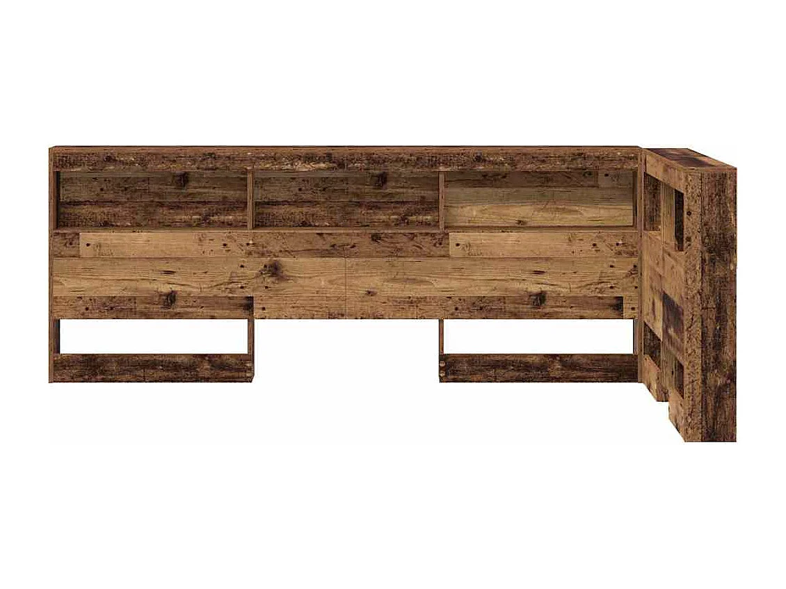 Tête de Lit de rangement | Panneau de tête pour lit Bois ancien 90 cm Bois d'ingénierie