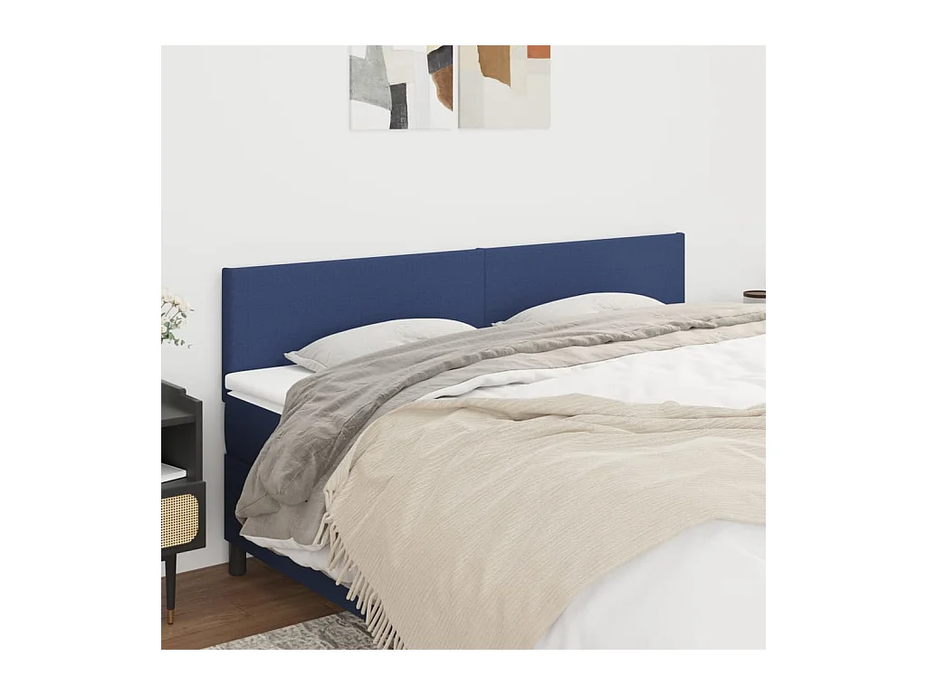 Têtes de lit | Panneaux de tête pour lit Moderne 2 pcs Bleu 90x5x78/88 cm Tissu