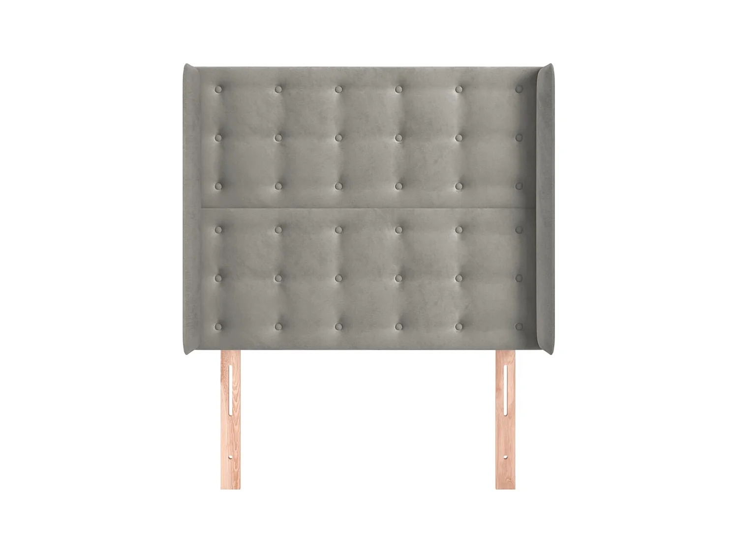 Tête de Lit | Panneau de tête pour lit Moderne avec oreilles Gris clair 103x16x118/128 cm Velours